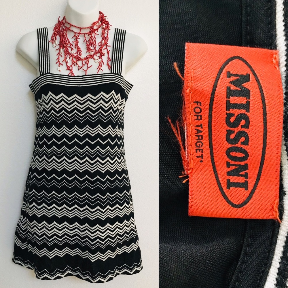 MISSONI For Target Chic Black & White Stretch Knit DRESS XS